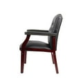 thumbnail image 5 of Maklaine Traditional Faux Leather Tufted Guest Chair in Black, 5 of 8