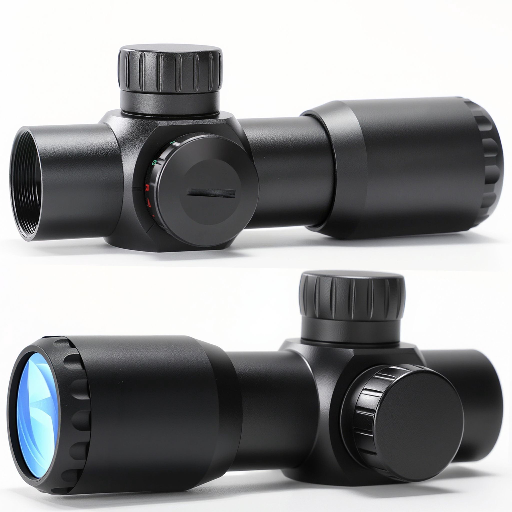 Rifle Scope 3X28, Compact Scope, for Crossbows and Rifles, with Red/Green Illuminated Reticle, Green Lens, Fast Focus Eyepiece, 30mm One-Piece Tube