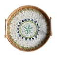 thumbnail image 4 of yotijay Mosaic Tray Rattan Tray Organizer Tray Storage and Display with Handles Handmade 28cmx4cm, 4 of 9
