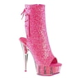 thumbnail image 2 of 6" Heel, 1 3/4" PF Blacklight Reactive Ankle Boot - Neon Pink Glitter/Neon Pink Glitter, 8, 2 of 4