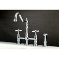 thumbnail image 2 of Kingston Brass KS1271BEXBS Essex Bridge Kitchen Faucet with Brass Sprayer, Polished Chrome, 2 of 4
