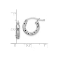 thumbnail image 4 of 925 Sterling Silver Rhodium Plated Diamond Cut Women's 3mm Tube Hoop Earrings | 20mm, 4 of 4