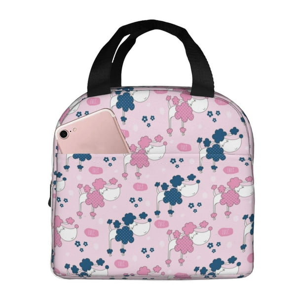 Easygdp Cartoon Poodle Dog Bolsa Térmica Premium - Tela Oxford Impermeable, Gran Capacidad, Bolsillo Frontal, Unisex para Trabajo, Escuela, Actividades al Aire Libre y Picnics