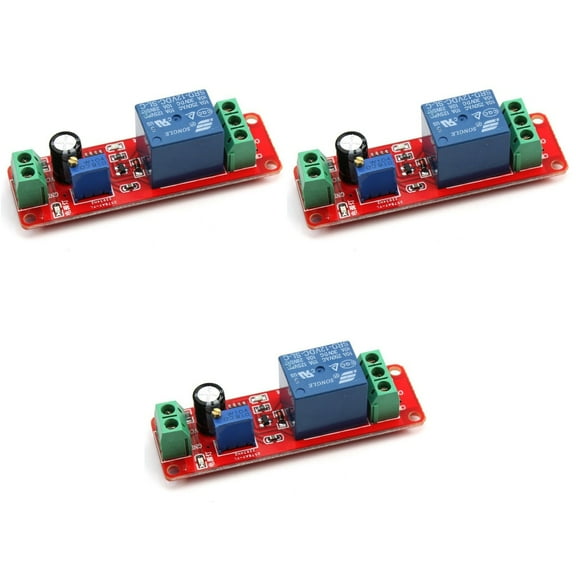 unbranded 3pcs DC 12V NE555 Delay Timer Relay Monostable Timer Adjustable Module 0 to 10 Second