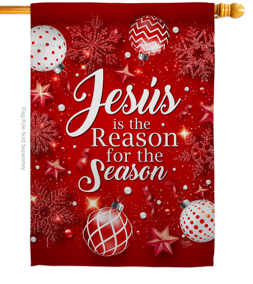 Jesus is the Reason House Flag Winter Nativity Three King