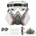 thumbnail image 1 of Respirador reutilizable de media cara 6200 Máscara de gas Respiradores de protección respiratoria con gafas de seguridad para pintar Soldadura con vapor orgánico Pulido Carpintería y Pr, 1 of 5