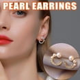thumbnail image 1 of Pendientes de Perlas de Moda Ganfancp Diamante En Forma de C Europea 1 Par, 1 of 4
