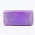 thumbnail image 1 of Monedero largo de piel para mujer, monedero plateado brillante con cremallera, colorido, 1 of 6