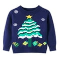 thumbnail image 2 of Odeerbi Toddler Boys Girls Christmas Sweater Cute Winter Thermal Knit Crewneck Sweater Kids Baby Fall Christmas Pullover Sweater Knitted Bottoming Shirt Toddler Clothes Dark Blue, 2 of 4