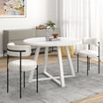 thumbnail image 4 of Roundhill Furniture Durban 5-Piece Round Dining Set, Trestle Dining Table with 4 Boucle Chairs, White, 4 of 14