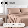 thumbnail image 4 of Superior Cotton Blend 800 Thread Count Sheet Set, Queen, Taupe, 4 of 6