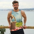 thumbnail image 6 of KLL Adorable Puppy Basket Print Men's Muscle Gym Workout Stringer Tank Tops Bodybuilding Fitness T-Shirts Tank Tops Men-Medium, 6 of 7