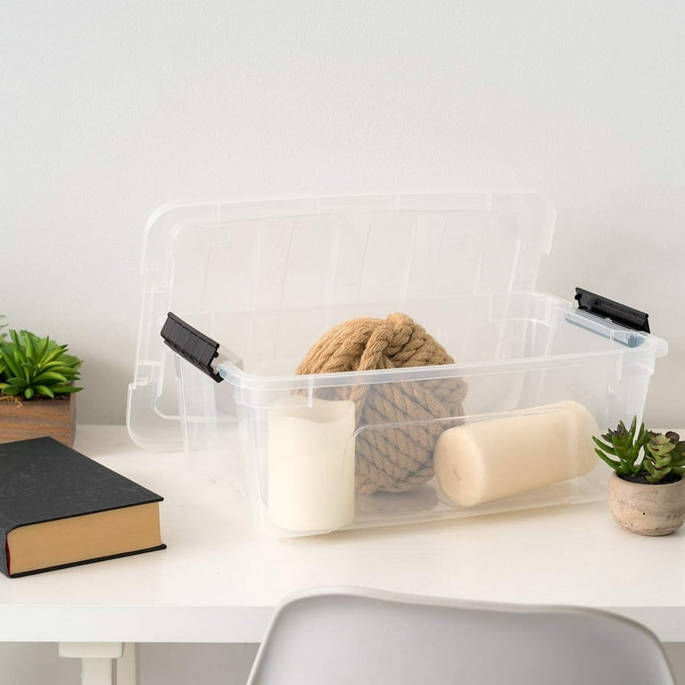 IRIS USA 12.75 Qt Stackable Storage Bins with Lids, 6-Pack photo 4