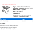 thumbnail image 2 of Engine Coolant Thermostat Housing Assembly - Compatible with 1991 - 1995 BMW 525i 2.5L 6-Cylinder 1992 1993 1994, 2 of 2