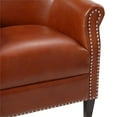 thumbnail image 5 of Home Square Nail Head Trim Faux Leather Club Chair in Caramel - Set of 2, 5 of 9