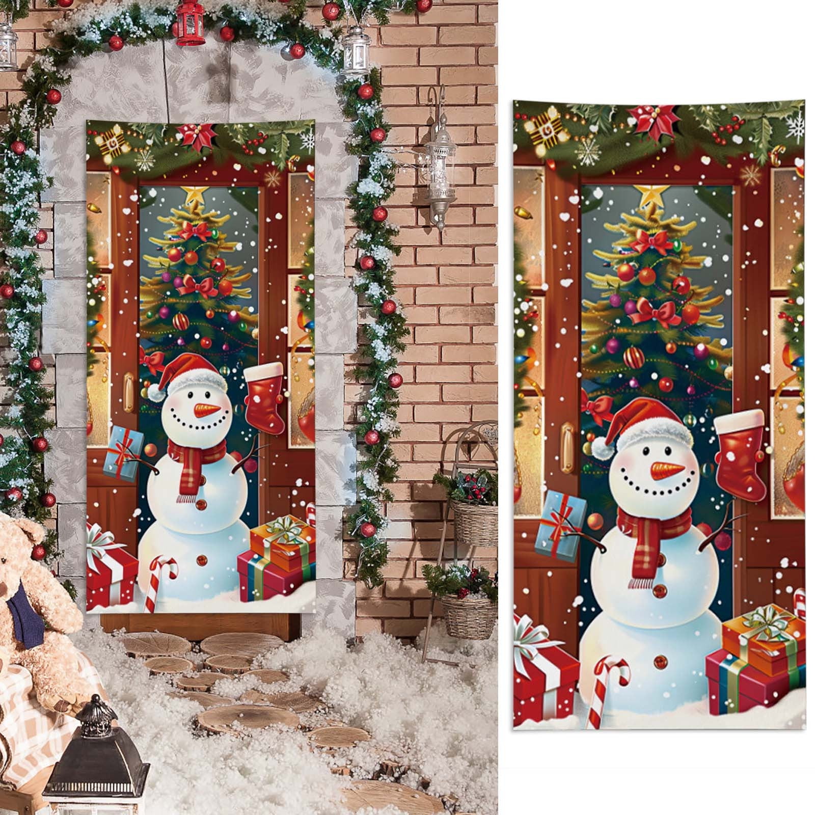 Couverture De Porte De Noël 35x79 Réutilisable Couverture Porte Du Père