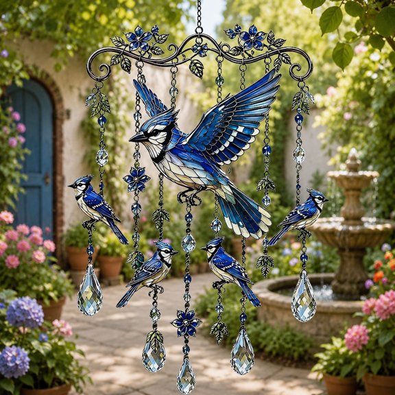 Graceful Hummingbird Wind Chime,Colorful Hummingbird Wind Chimes for Outside with Crystal Sun Catcher, Bird Yard Decorations Outdoor, Memorial Gardening Gift for Women Grandma