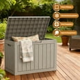 thumbnail image 4 of 45 Gallon Deck Box, Small Outdoor Storage Box Waterproof, UV-Resistant and Weatherproof Outside Resin Storage Bin for Outdoor Patio Furniture Pillows, Pool Supplies, Garden Tools, Greige, 4 of 14