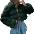 thumbnail image 2 of Holloyiver Womens 2023 Winter Faux Fur Oversize Coats Fashion Long Sleeve Fleece Shaggy Lightweight Fall Cropped Jacket Zipper Outerwear women's fall clothing for women For S-6XL, 2 of 5