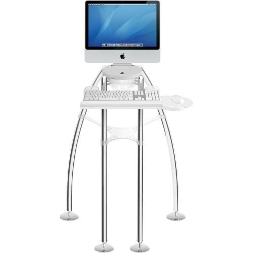 Rain Design iGo - Modèle Assis pour iMac 24/27 - 24 à 27 Support d'Écran - 30 Hauteur x 29 Largeur x 30 Profondeur - Pied de Plancher - Chrome Poli