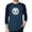 Heather Blue / Navy, variant on LA Pop Art Men's Raglan Word Art T-Shirt - Panda