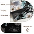 thumbnail image 6 of Round Rug 5ft Area Rug, Easter Bunny Eucalyptus Leaves Area Rugs for Living Room Bedroom, Flowers on Black Floor Mat Non-Slip Non-Shedding Carpet Indoor Accent Rugs, 6 of 9