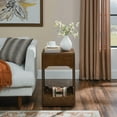 thumbnail image 3 of Mid Century Modern Lift Top Side Table with Storage Shelf, Adjustable Height End Table for Sofa, Compact Wooden Nightstand for Living Room Bedroom Office - Space-Saving Multi-Functional Design, 3 of 9