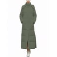 thumbnail image 6 of QSAWXQZ Women's Hooded Maxi Puffer Coat Long Sleeve Solid Winter Warm Side Split Casual Jacket Outerwear Olive Green XL, 6 of 6