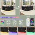 thumbnail image 5 of ANPOO 32"  Minimalist Modern Square Coffee Table with LED Light & Power Outlet, 2-Tier Wood Mid Century Table with Storage for Living Room, 5 of 8