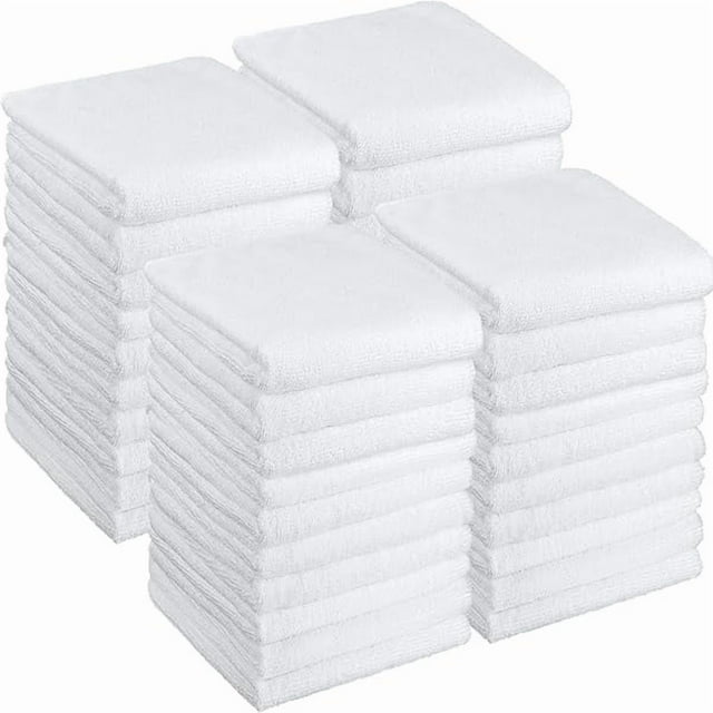 wonima11 26 Pack Salon Towel Bulk, Microfiber Hair Drying Bleach Proof Lint Free Absorbent Hand Towels Set for Home Salon Spa Bath Gym Hotel, 16 x 27 Inches(White)