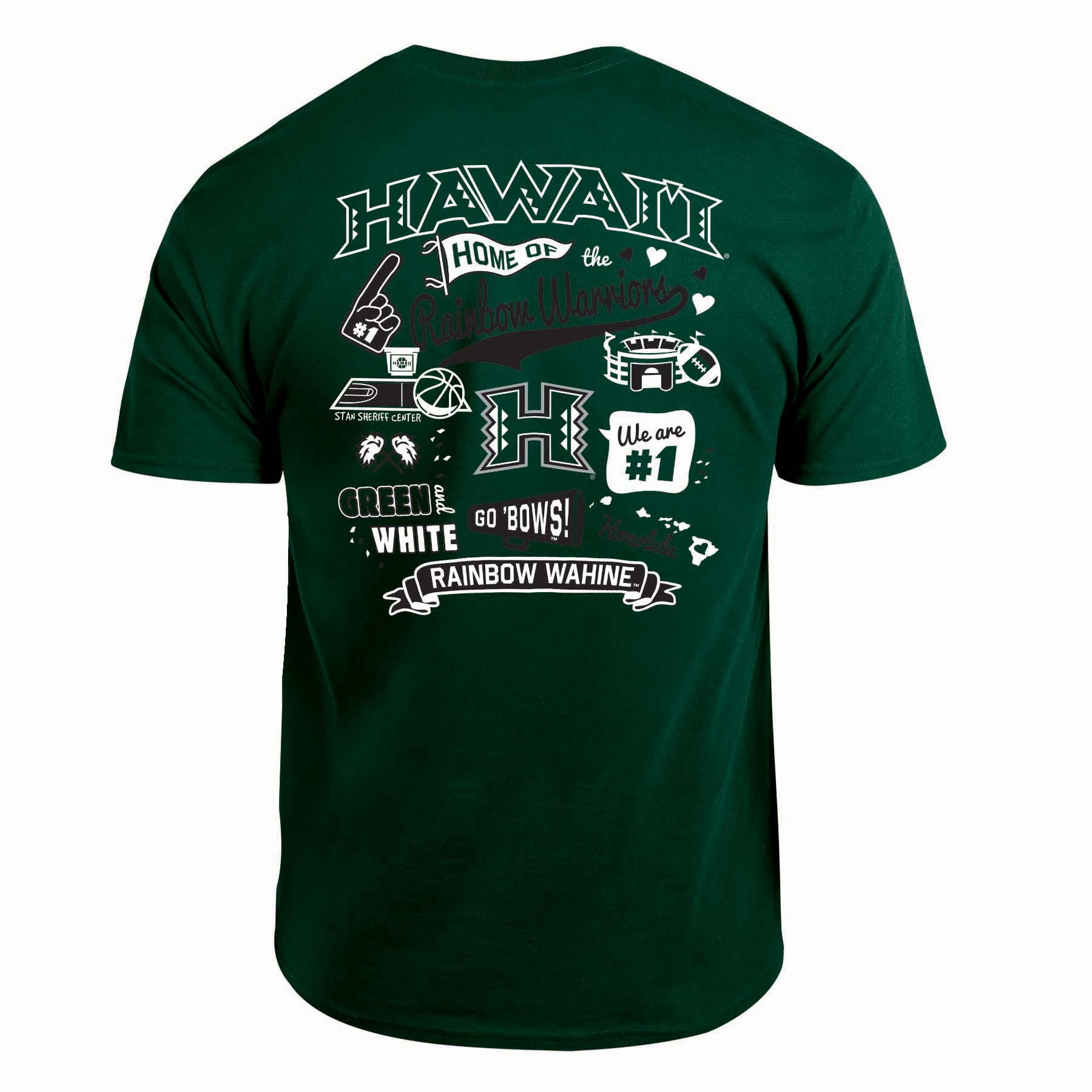NCAA Mens Hawaii Rainbow Warriors T-SHIRTS Tee Game Day Fan Apparel