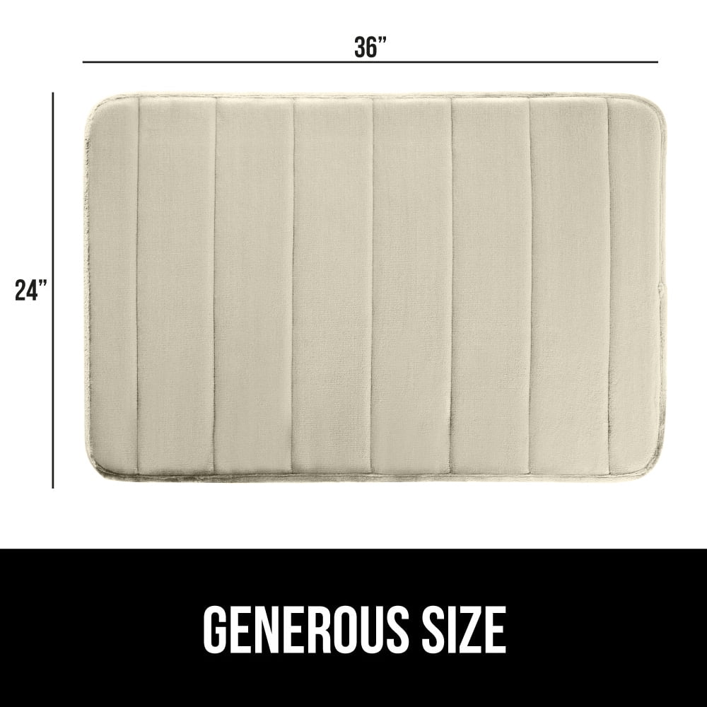 GORILLA GRIP Bathroom Rug, Soft Absorbent Memory Foam Shower Floor Mat, 36x24 Champagne