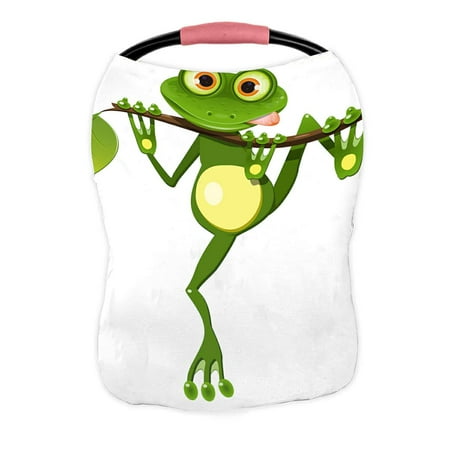ECZJNT curious frog on stem of the tree Nursing Cover Baby Breastfeeding Infant Feeding Cover Baby Car Seat Cover