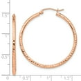 thumbnail image 2 of Beautiful 14k Rose Gold Polished Lightweight Large D/C Tube Hoop Earrings, 2 of 2