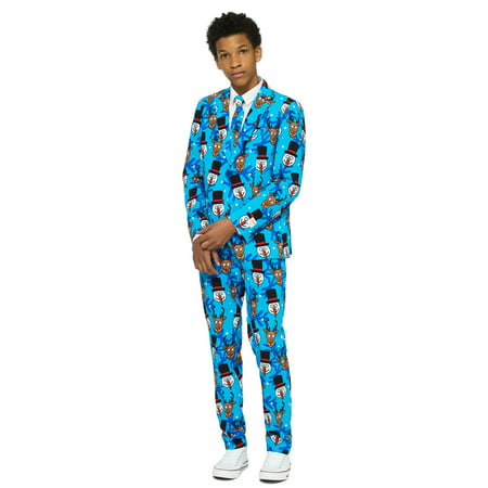 OppoSuits OSTB-0015-US12 Winter Winner Teen Boys Suit, Blue & Multi Color - Size