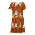 thumbnail image 4 of Summer Dress for Women 2024 Mode Grande Taille Manches Courtes Col Rond Mi-Mollet Dress Imprimé Dress 50 % de Rabais Liquidation!, 4 of 6
