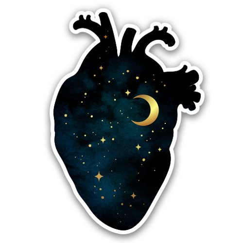 Heart Galaxy Celestial - 12" Vinyl Sticker Waterproof Decal