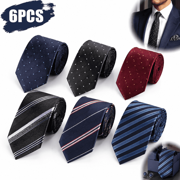 Emlimny Men's Silk Tie Necktie Woven JACQUARD Neck Ties,6Pc