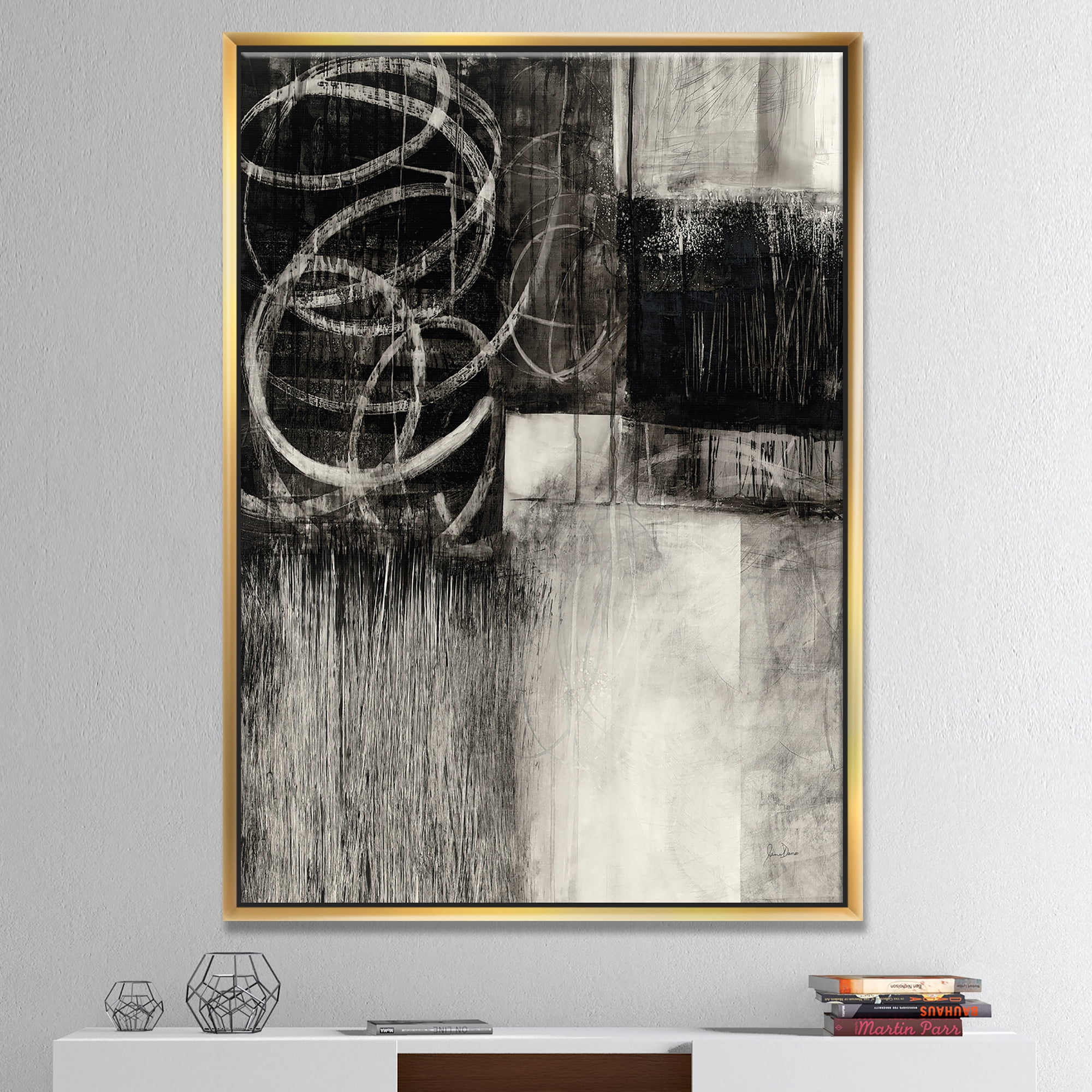Designart ' A Geometric Day I ' MidCentury Modern Framed Canvas