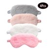 Sleep Masks ,4 Pack Plush Eye Mask Soft Satin Night Eyeshade Cover for Women Men Sleep Travel (Solid, Fresh Colors)