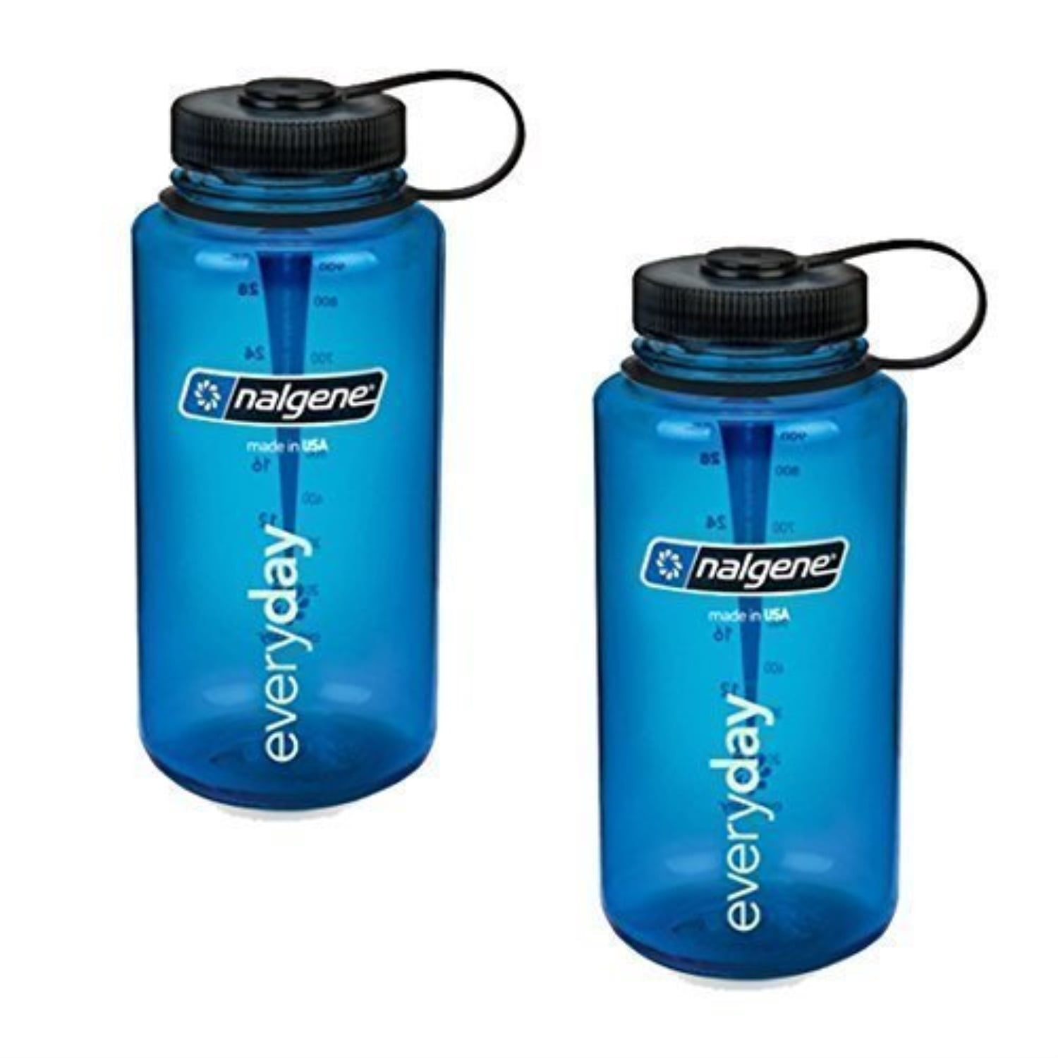 nalgene 32oz wide mouth everyday water bottle 2 pack (blue)