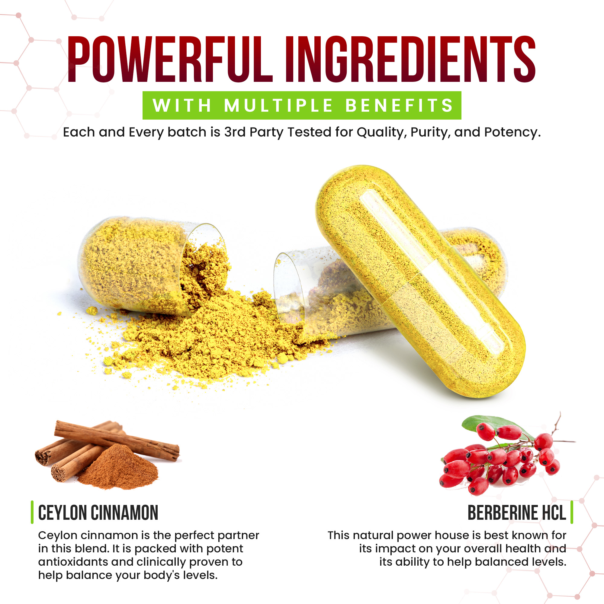 Highland Health Foods Berberine HCL with Ceylon Cinnamon, 120 Veg Caps