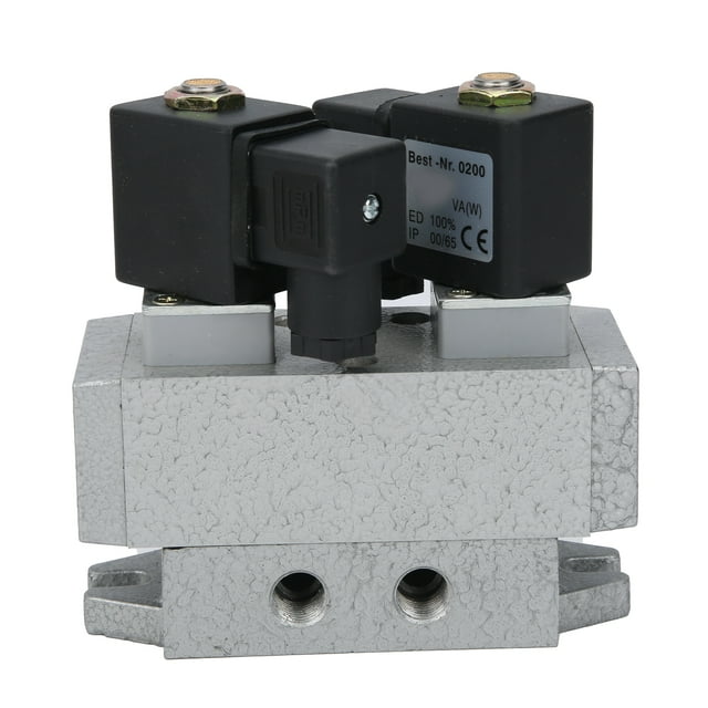 Válvula Solenoide De 2 Posiciones Y 5 Vías Válvula Direccional De Control Dual Válvula Solenoide De Cobertura De Aluminio Productos Industriales Electric Solenoid Valve LHCER CC12V