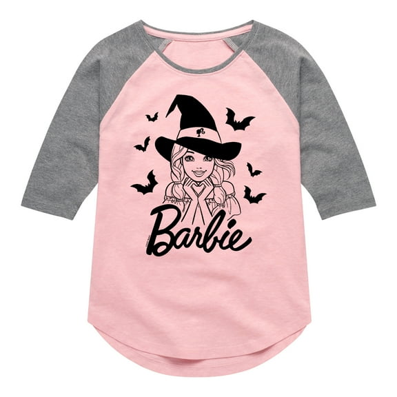 Barbie - Barbie Halloween Art - Toddler And Youth Girls Raglan Graphic T-Shirt