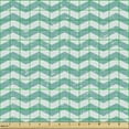thumbnail image 2 of Geometric Fabric by the Yard, Grunge Style Inspired Horizontal Zigzag Lines in Chevron Pattern, Decorative Upholstery Fabric for Chairs & Home Accents, Coconut and Cadet Blue by Ambesonne, 2 of 5