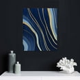 thumbnail image 4 of JEUXUS Abstract Blue and Gold Canvas Wall Art Abstract Line Painting Gold Leaf Poster Blue Geometric Wall Canvas for Bedroom Decor Abstract Geometric Artwork Navy Blue Abstract Painting 12x16inch, 4 of 4