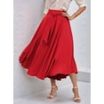 thumbnail image 5 of Osfvolr Women'S Elegant High Waist Casual Irregular Bohemian Maxi Dress with Pockets Red L, 5 of 7