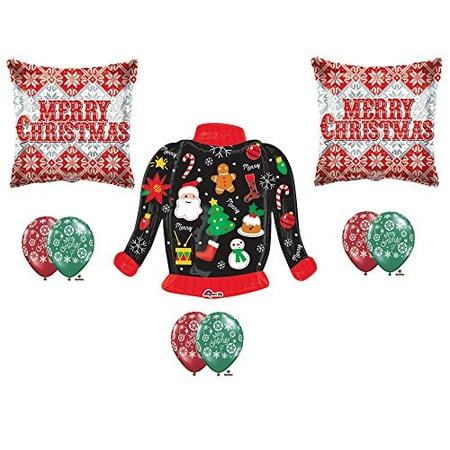 New Ugly Christmas Sweater Party Balloons Decoration Supplies 9