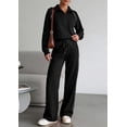 thumbnail image 3 of PRETTYGARDEN Women's 2 Piece Outfits Casual Lapel Half Zip Sweatshirts and Wide Leg Pants Tracksuit Sets, 3 of 8