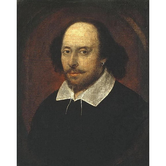 Playwright William Shakespeare Portrait - 12x18 Inch Laminated Aviation Poster - Stunning Detail and Bold Colors